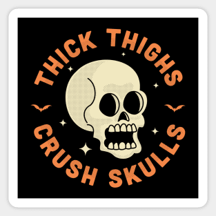 Thick Thighs Crush Skulls Workout Gym Halloween Sticker